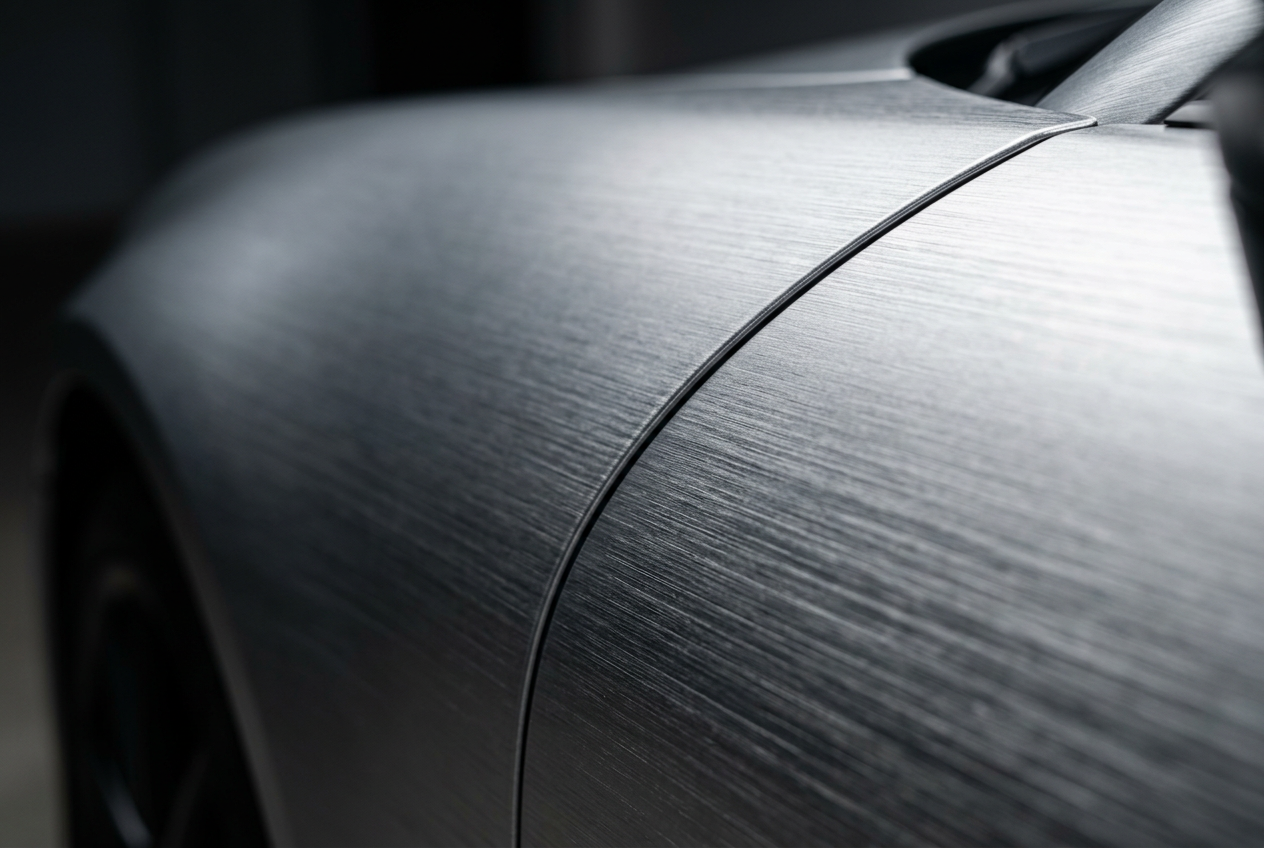 Finition métal brossé aluminium covering véhicule