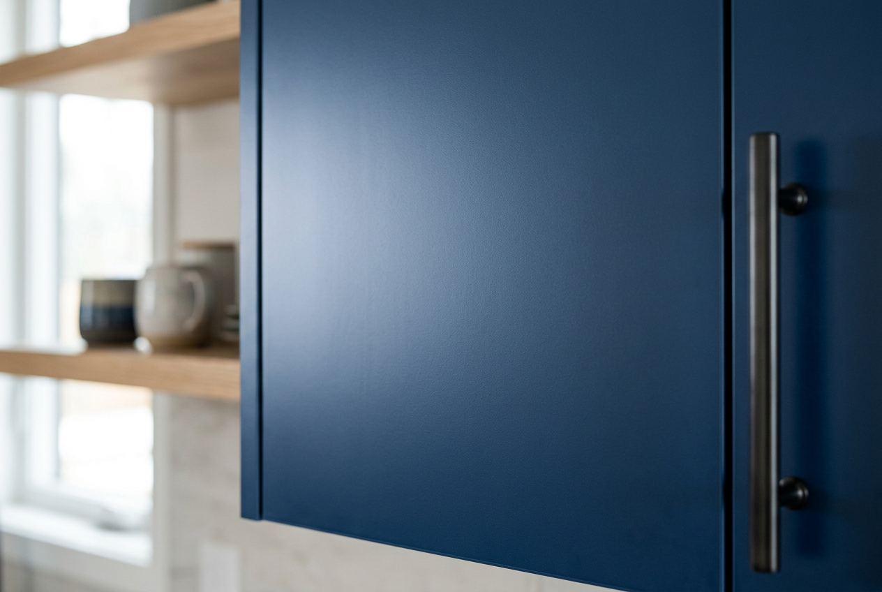 Cover Styl' Classic Uni bleu navy sur cuisine