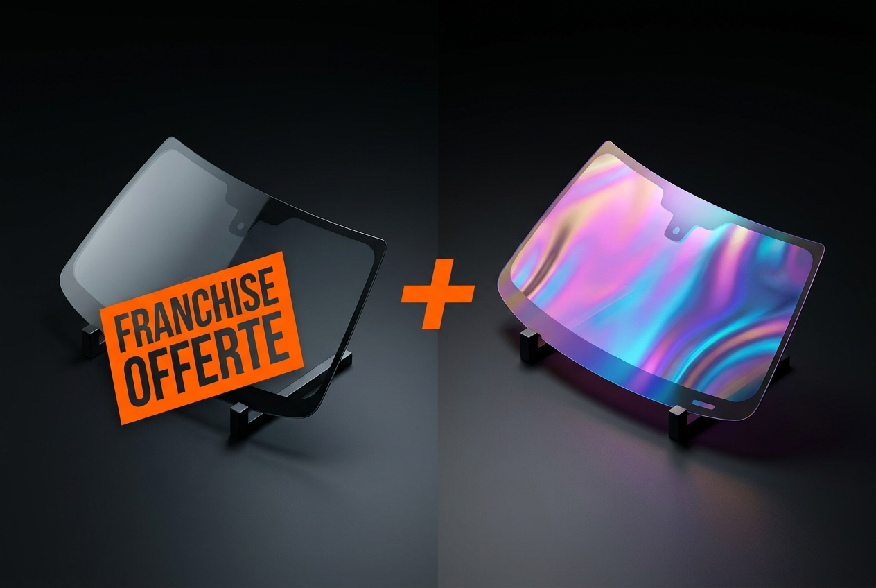 Franchise offerte + 1 pare-brise irisé